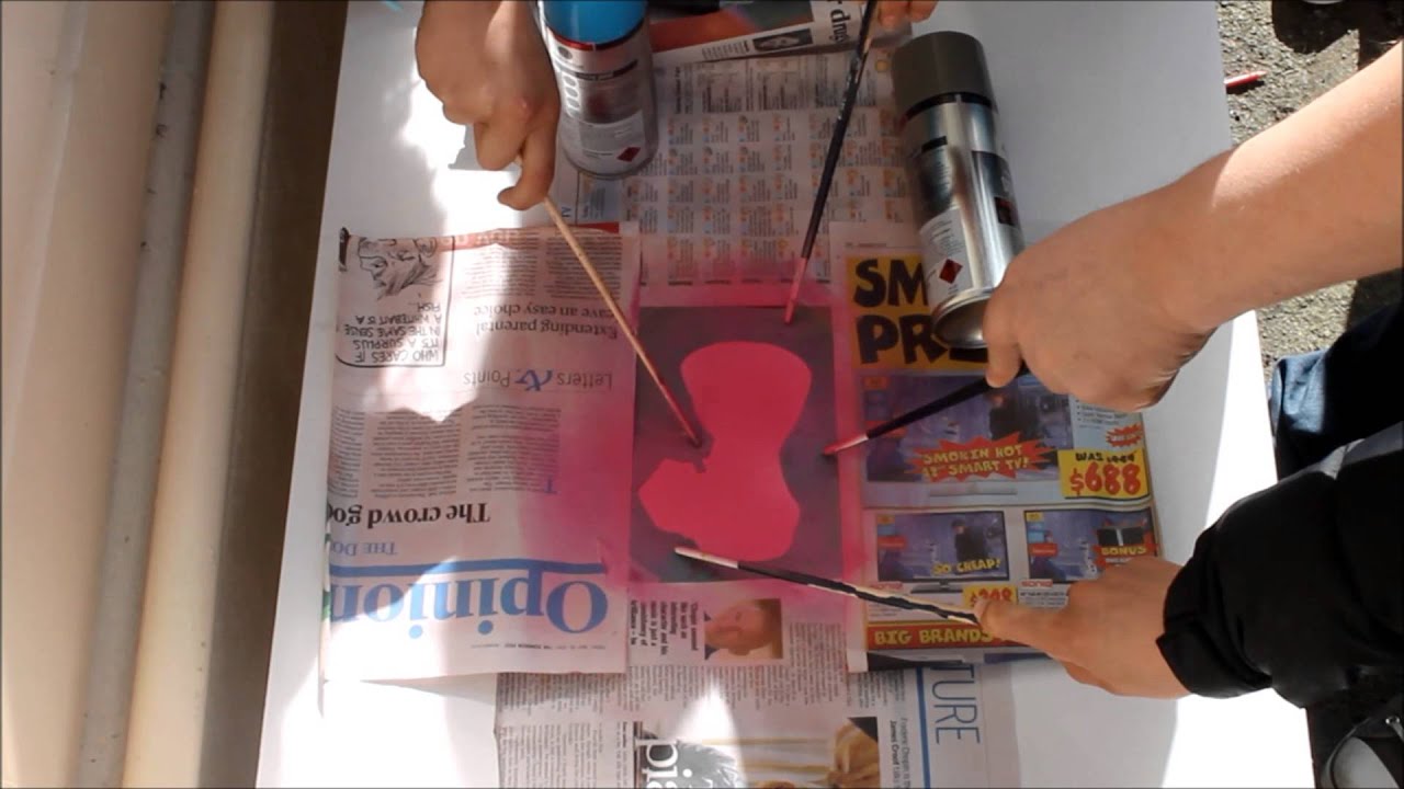How to spray paint a stencil - YouTube