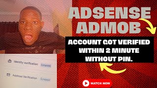 Admob and Adsence Account got verified in 2 minute without pin. see how. #admob #adsense screenshot 4