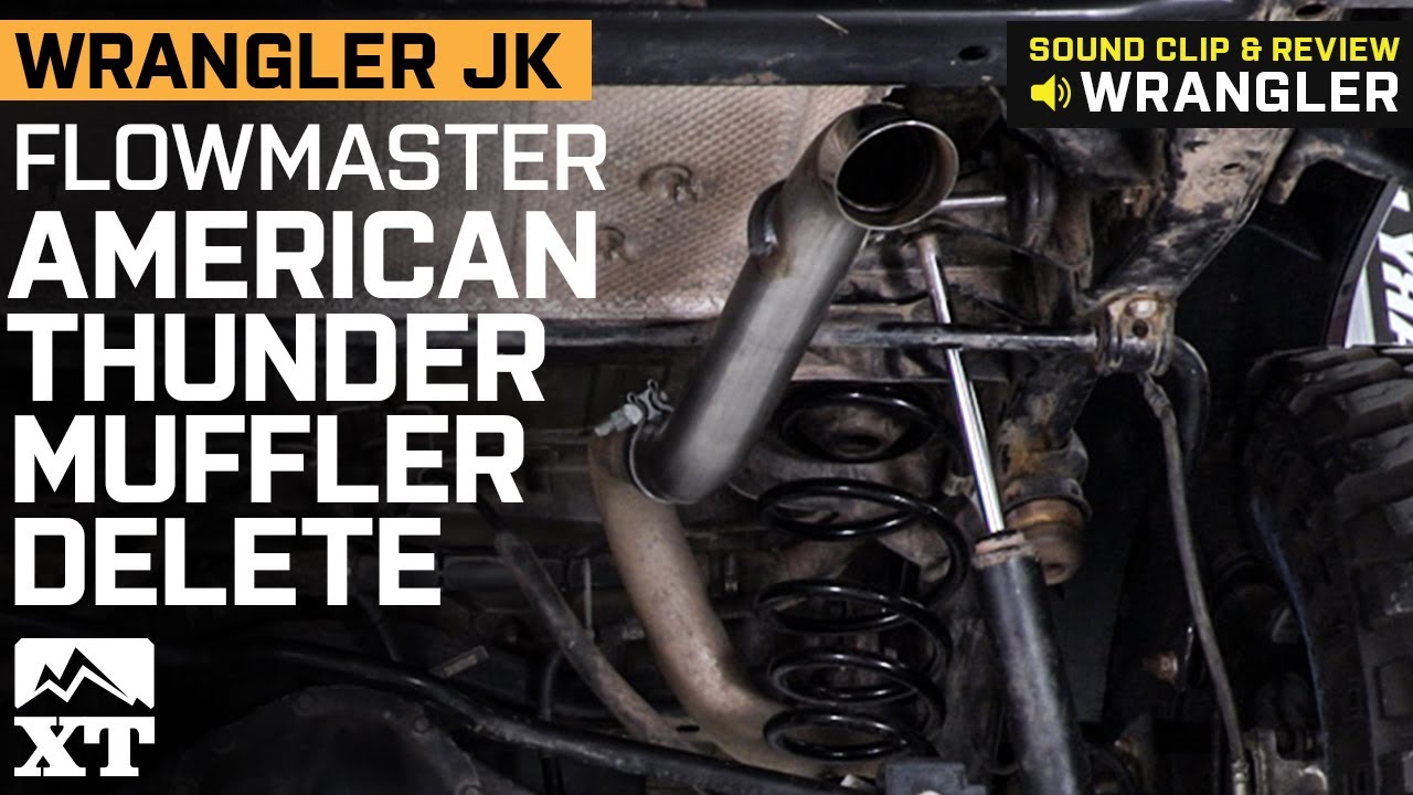 Flowmaster Jeep Wrangler American Thunder Muffler Delete Axle-Back Exhaust  with Polished Tip 817942 (07-18 Jeep Wrangler JK)
