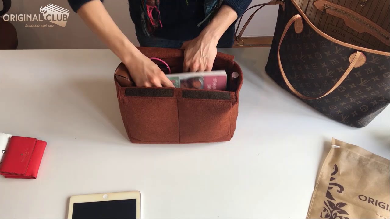 Bag Organizer for LV Neverfull GM (Fixed Zipper Top Cover) - Premium Felt  (Handmade/20 Colors)