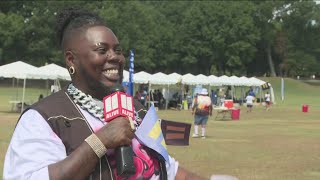 Community members celebrating Global Black Pride in Atlanta