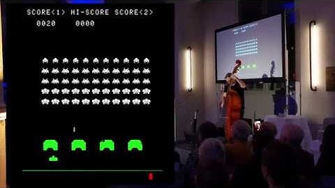 Space Invaders double bass live performance