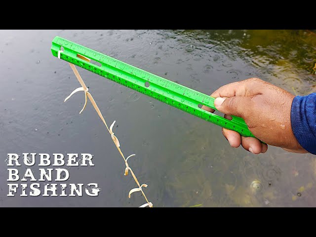 DIY Fishing with RUBBER BANDS!! 