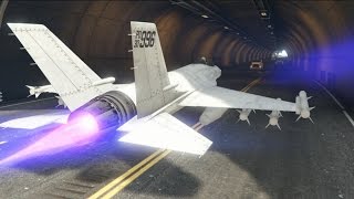 GTA V - DESAFIO PASSANDO O JATO PELO TÚNEL - MITAGEM MAKER #2