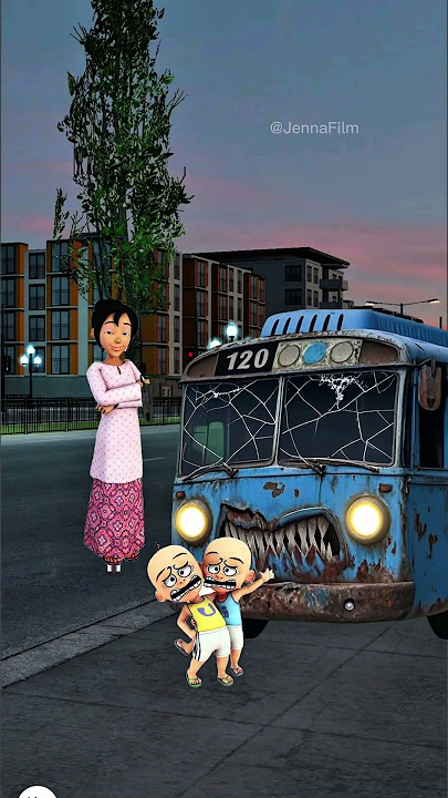 Upin Ipin was taken by the zombie Tayo bus #upinipin