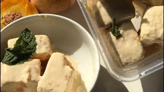 Peach ice yogurt cubes ||زبادي الفواكه ||fruit yogurt recipe ||يوغرت الفواكه ||