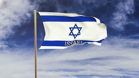 4K Israel flag with title waving in the wind. Looping sun rises style. Animation loop Stock video