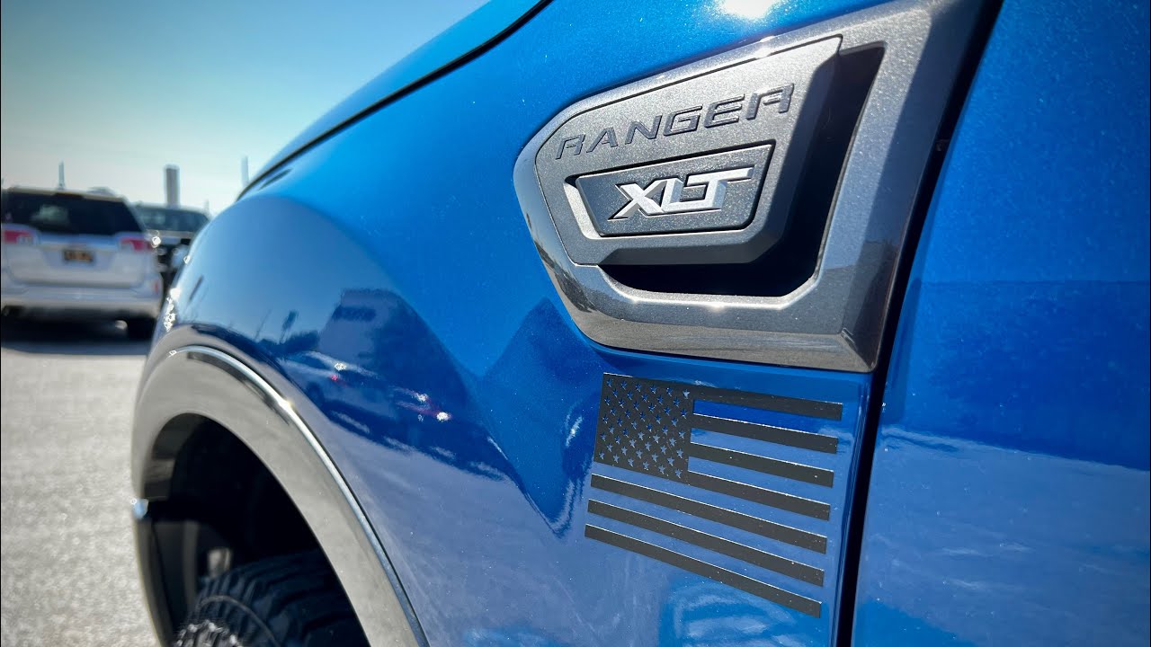 2020 Ford Ranger American Flag decal install side panel - YouTube