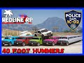 GTA 5 Roleplay - RedlineRP - 40 FOOT HUMMERS DESTROYING COPS ! #193