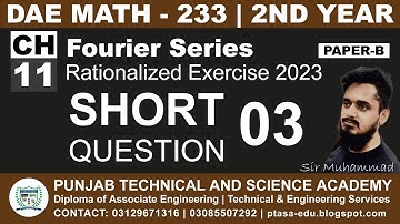 DAE MATH 233 Chapter 11 Short Question 3 | Sir Muhammad