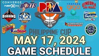 PBA Game Schedule May 17, 2024 | PBA Philippine Cup Game Schedule Update