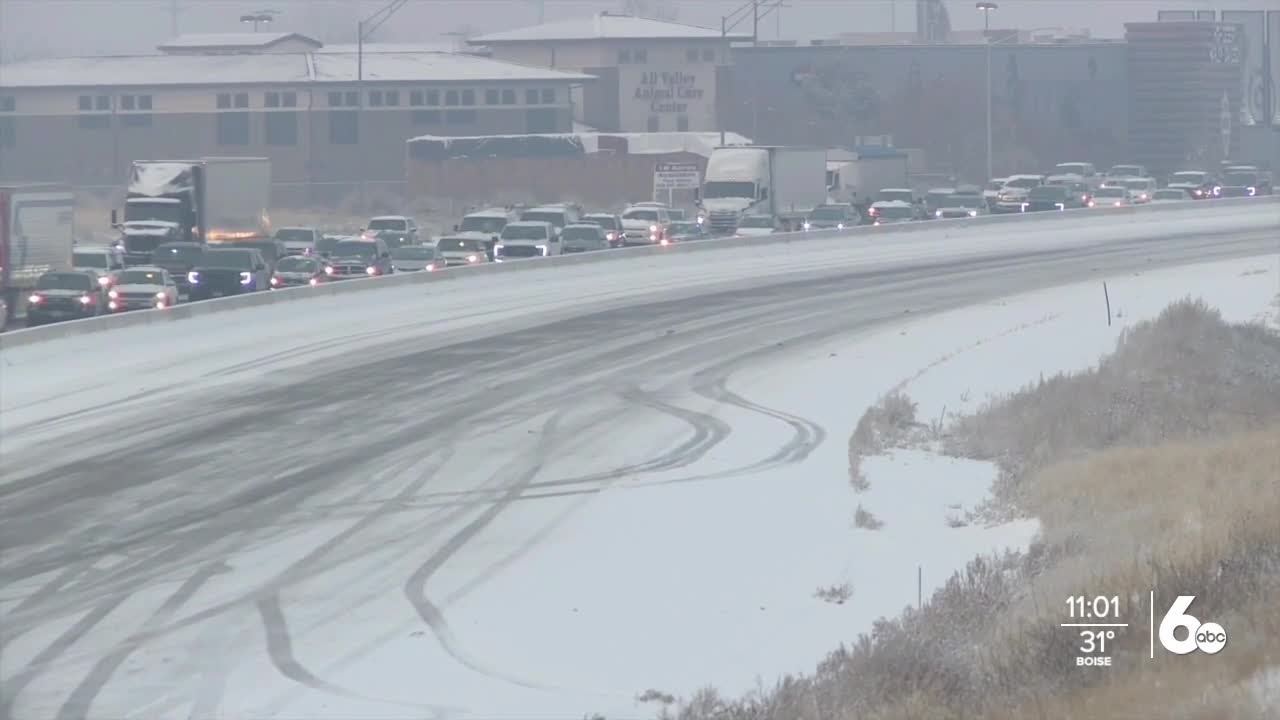 First snow of the season snarls traffic all over the Treasure Valley