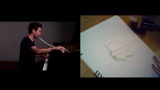 Dan Tepfer - Free Impro (Leaf in Golden Wind) - live drawing