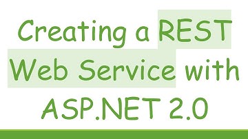 Creating a REST Web Service with ASP.NET 2.0