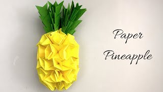 DIY PAPER  PINEAPPLE 🍍 / Paper Crafts For School / Paper Craft / Easy Origami / paper Pineapple 3D