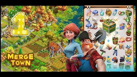 Merge Town : Design Farm 🌻🌻Level 1-2-3  Part 1