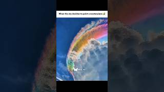 A rainbow hiding among the clouds 🌈☁️ #1millionviews #fypシ゚viral #foryoupage