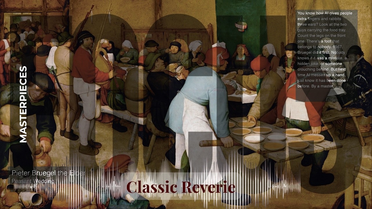 Focus - Classic Reverie with Old Masters | Bruegel the Elder · Peasant Wedding & others