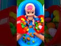Oddly Satisfying Video | Full of 3 Rainbow BathTubs Candy with M&amp;M's Magic Slime Cutting ASMR