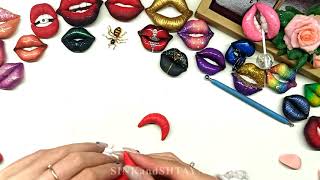 free tutorial: coat brooch, pendant, sweet lips, jewelry. Polymer clay, fimo, cernit