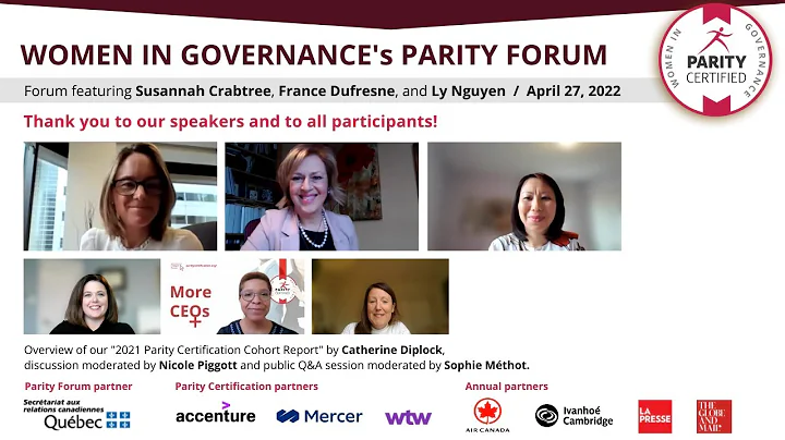 Women in Governance's Parity Forum - Susannah Crab...