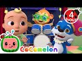 Whats your name song  4 hours of cocomelon animal time  cartoons for kids mysteries with friends