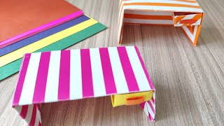 Origami table.  Easy Step by step tutorial to make an origami table.