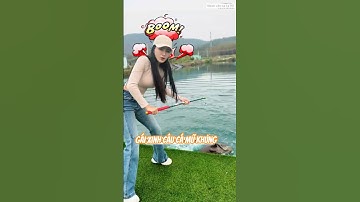 gái xinh câu cá mũ bàng cần dài 1 mét gặp anh chủ hồ dại gái và cái kết  #fishing #cauca #short
