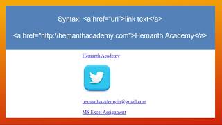 8 Creating hyperlinks in HTML by Hemanth Academy