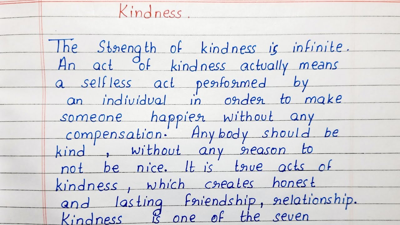 kindness essay spm