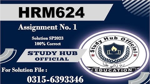 HRM624 assignment 1 solution sp2023 hrm624