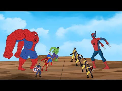 HULK, SPIDERMAN, IRON MAN, SUPERMAN vs Evolution of WOLVERINE | MARVEL MOVIE ANIMATION