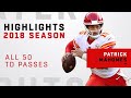 All 50 TD Passes by Patrick Mahomes in 2018!