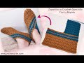 Cómo Tejer Pantuflas o Zapatillas a Crochet - Ganchillo Para Adulto Fácil