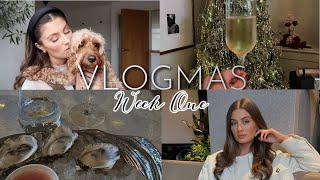 VLOGMAS WEEK ONE | BICESTER VILLAGE \& LUNCH AT THE SAVOY | Amy Beth