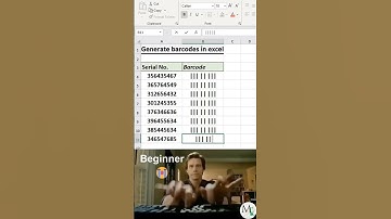 Generate barcodes in excel #exceltutorial #exceltips #exceltricks #spreadsheets