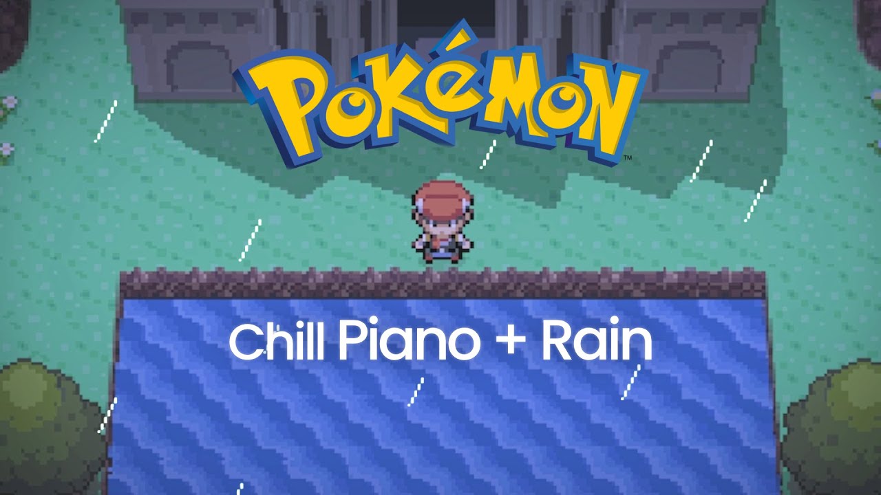 Cozy Pokémon Piano Music from Sinnoh with Relaxing Rain [ for studying, work & sleep ]