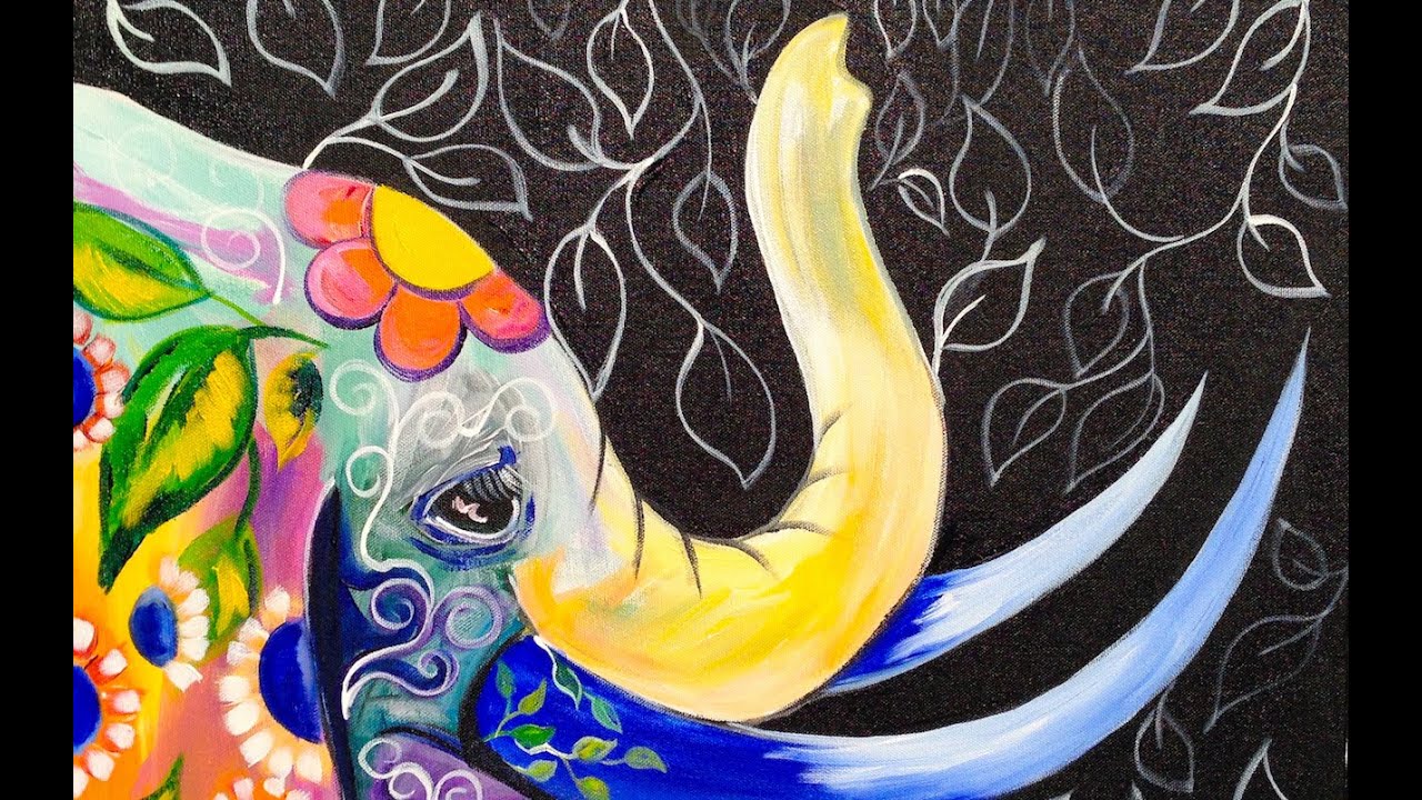 Bohemian Elephant Easy Acrylic Painting For Beginners YouTube