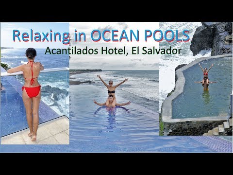 Relaxing in Acantilados Hotel Pools, El Salvador