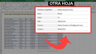 how to bring information from one excel sheet to another