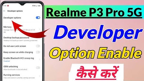 Realme p3 pro 5g me developer option setting kaise kare | developer option setting in realme p3 pro
