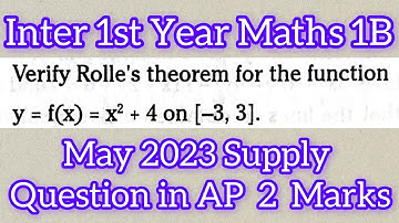 Problems on Rolles theorem Inter 1st Year Maths 1B@maths naresh eclass