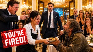 “YOU’RE FIRED!” Manager Caught Waitress Feeding a Homeless Man — What He Did Made Everyone Cry|