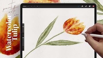 Paint a Watercolor Tulip in Procreate | Floral iPad Art | Digital Watercolor Art | Watercolor Floral
