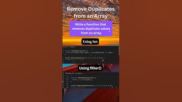 Remove duplicates from Array #javascript #codingjourney #codingchallenge #codenewbie #learntocode