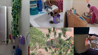 How Indian Homemaker Manages Her Daily Work? Decorating My Bathroom Mirror Corner| Organise home|