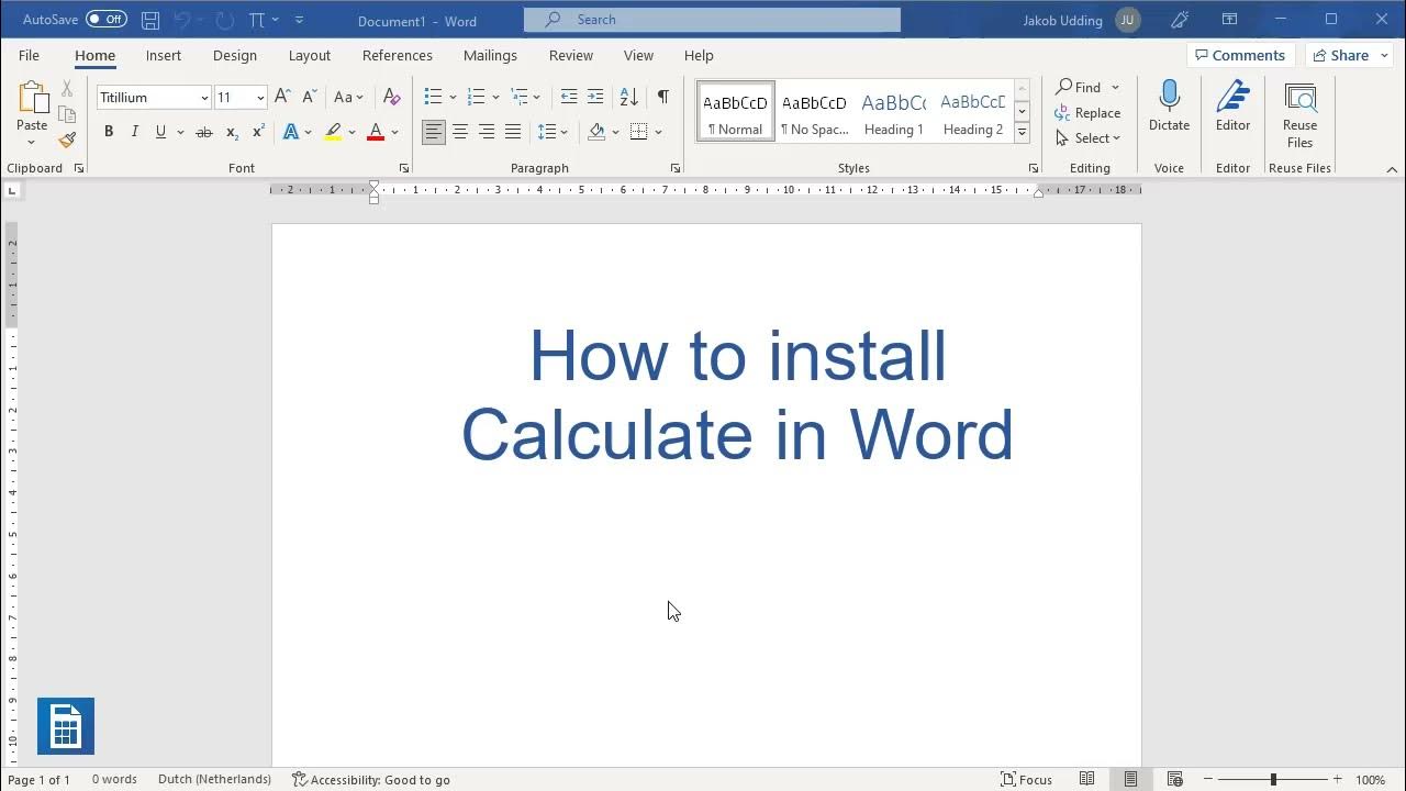 How to install calculate in word youtube