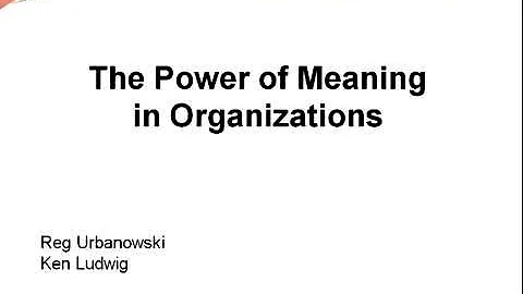 JSGS Student Lecture~The Power of Meaning in Organ...
