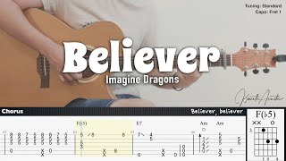 PDF Sample Believer - Imagine Dragons guitar tab & chords by Kenneth Acoustic.