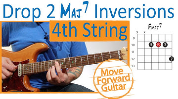 Guitar Chord Inversions - Drop 2 Maj7 - 4th String